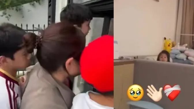 Raffi-Nagita Jenguk Lily dari Balik Kaca saat Terserang Influenza, Kakak-kakaknya Ikut Memberikan Semangat